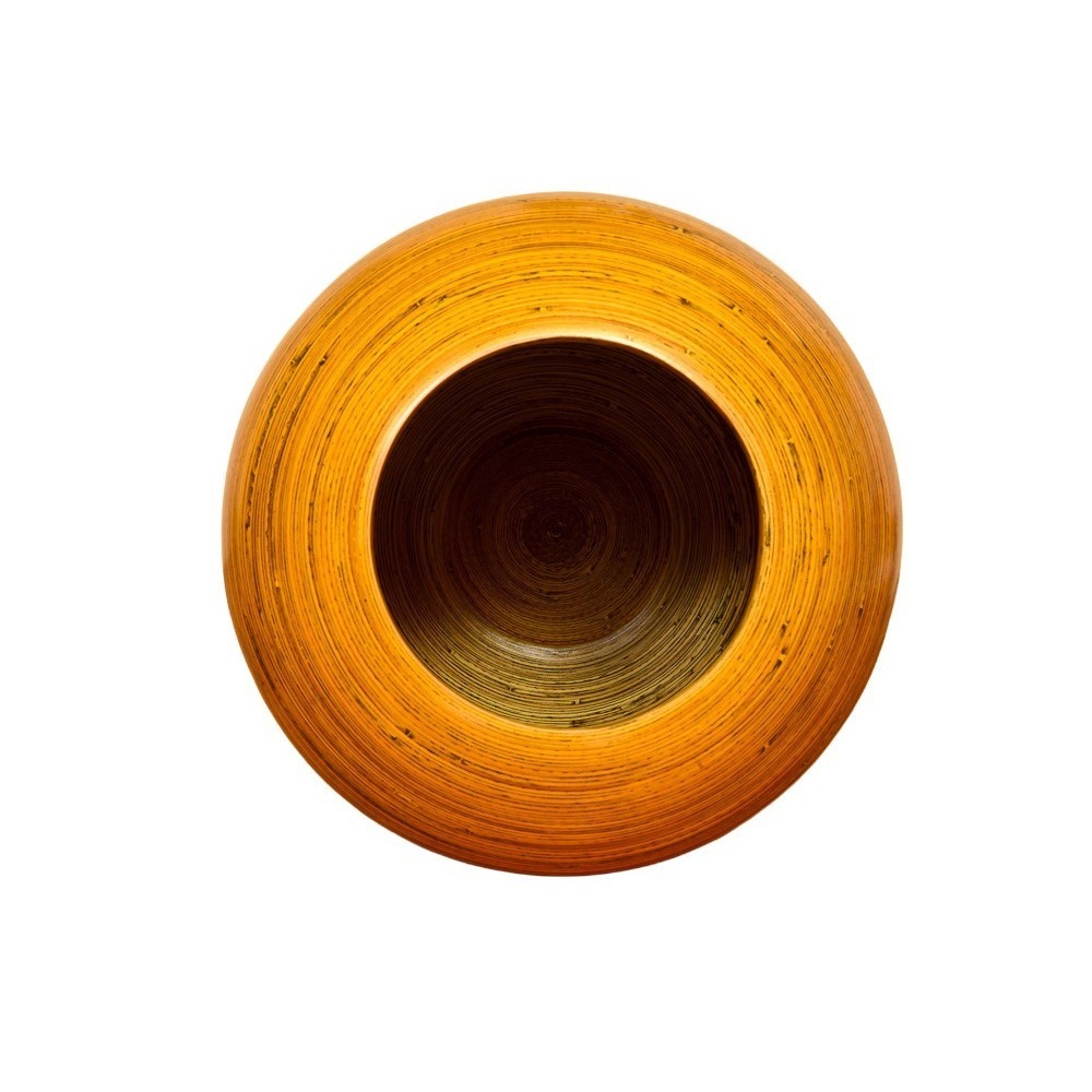 Vintage Bamboo Wood Vase Set, Handcrafted Decorative Orb Vase, MCM - Picture 8 of 8